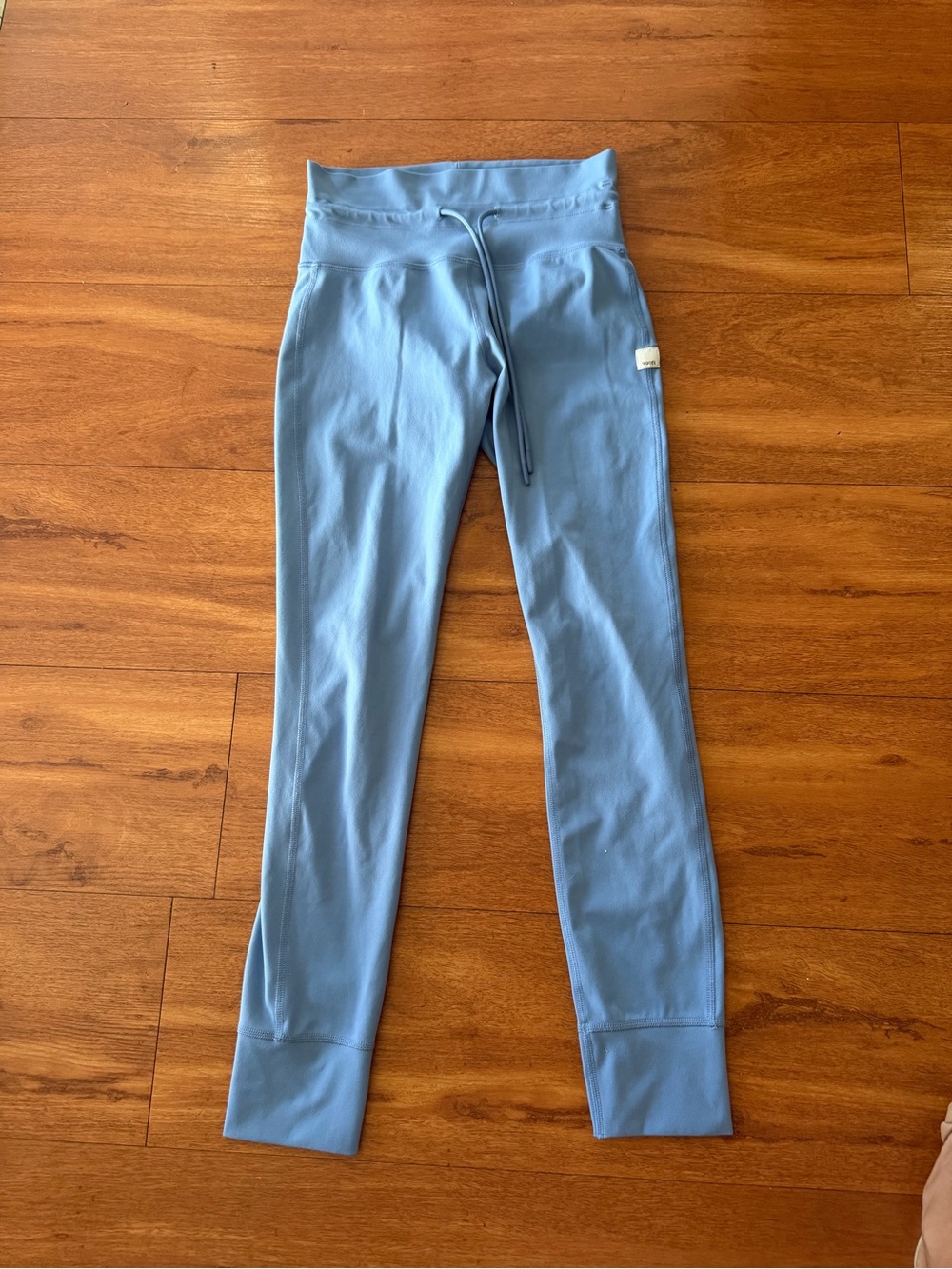 Vuori Light Blue Performance Leggings with Drawstring Waist